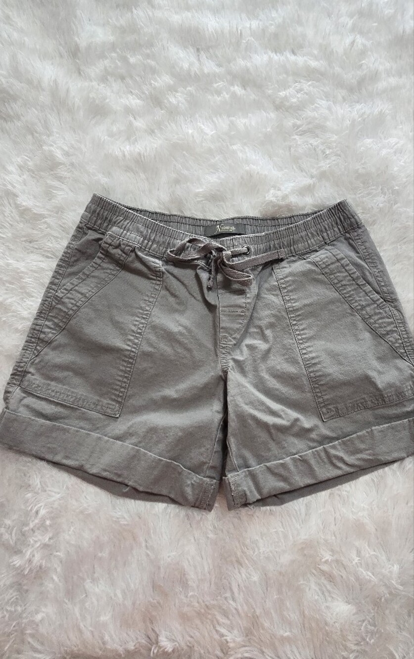 Natural Reflections Washed Gray Drawstring Bermuda Shorts